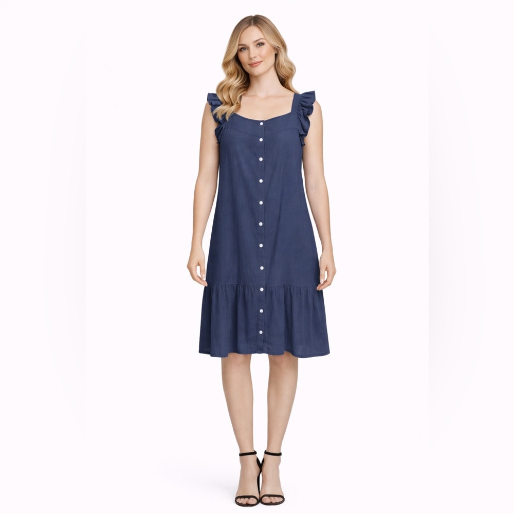👗 NWT! Blue  Ruffle Cottage Dress